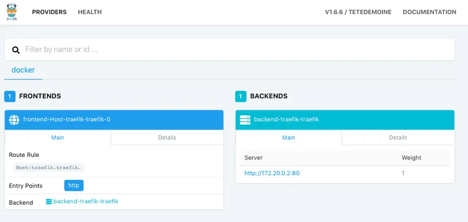traefik Benutzeroberfläche
